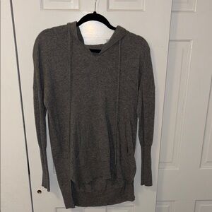 Cozy Gray Hooded Cashmere Sweater